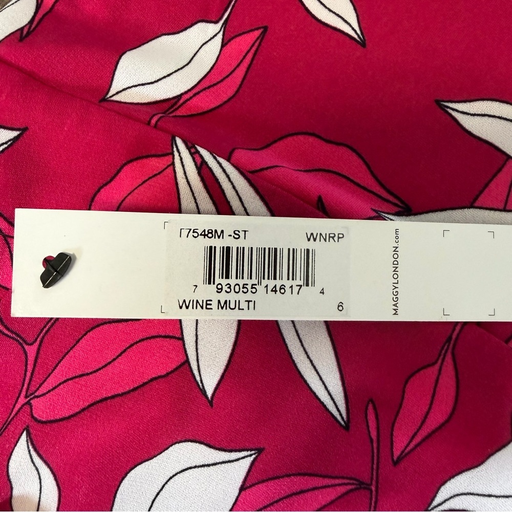 NWT Maggy London Novella Floating Leave Maxi Dress Twisted Front Red Wine Boho 6 - Picture 9 of 16